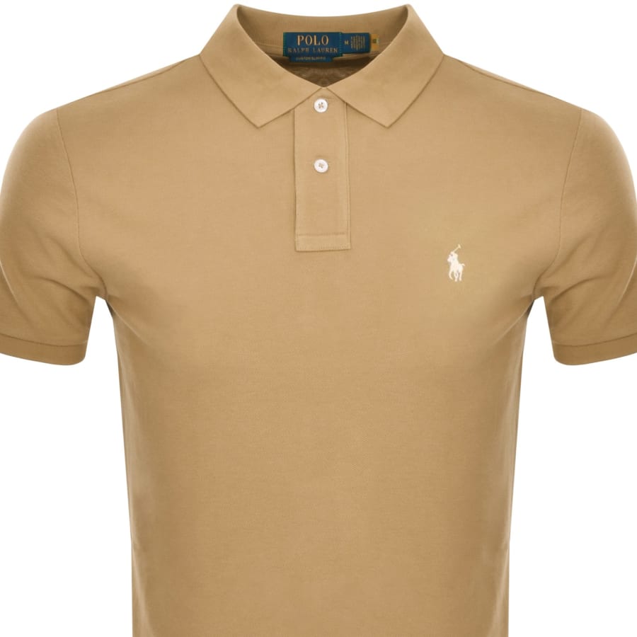 Ralph Lauren Custom Slim Polo T Shirt Brown